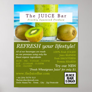Kiwi Fruit, Juice Pub Reklam Poster