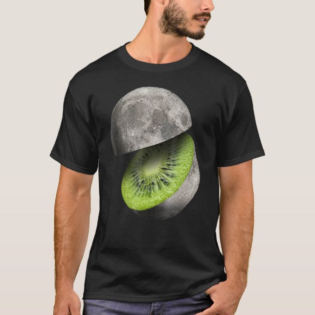 Kiwi Fruit Måne Planet Klipp ut astronomirummet Sc T Shirt (Framsida)