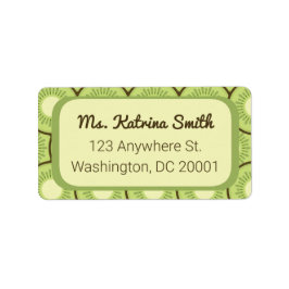 Kiwi Fruit Mönster Adressetikett