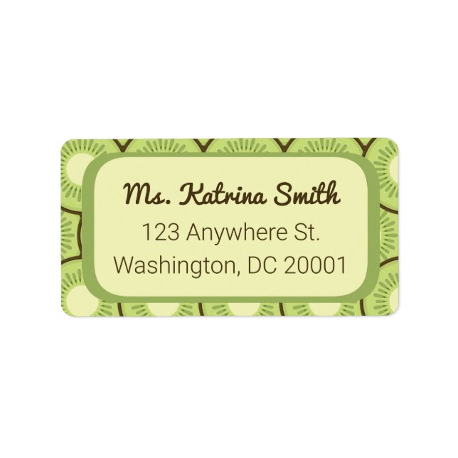 Kiwi Fruit Mönster Adressetikett (Framsidan)