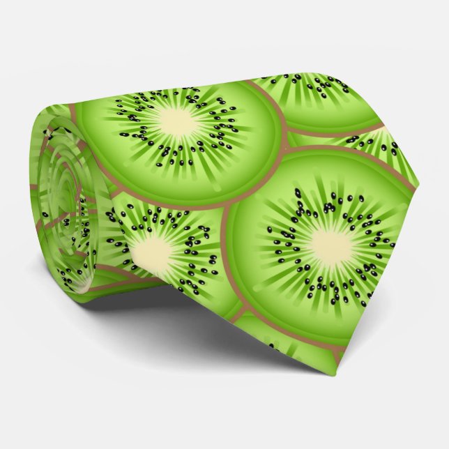 Kiwi Fruit Mönster Necktie Slips (Rullad)
