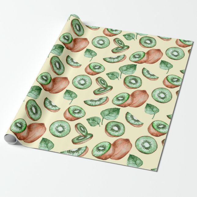 Kiwi Fruit Mönster Wrapping Papper Presentpapper (Utrullad)