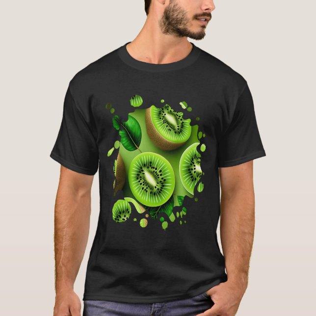 Kiwi Fruit  Veggies Cute Manar Kvinnor T Shirt (Framsida)