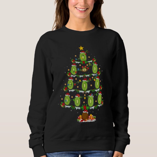 Kiwi Fruit  Xmas Lights Kiwi Fruit Christmas Tree T Shirt (Framsida)