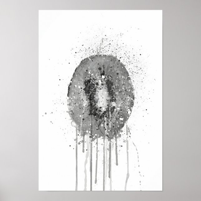 Kiwi Frukt Grå Poster (Framsidan)
