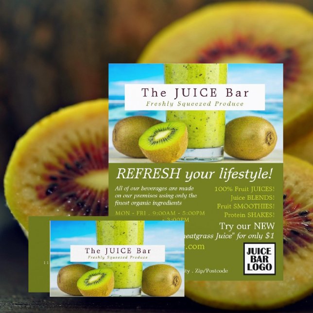 Kiwi Frukt, Juice Pub Reklam Flyer (Skapare uppladdad)