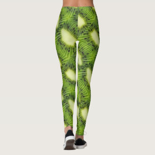Kiwi-frukt mönster leggings