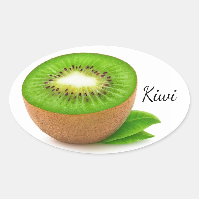 Kiwi-frukt Ovalt Klistermärke (Framsida)