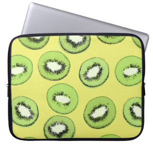Kiwi-frukt, sömlös mönster, bakgrund med kiwi s laptop fodral