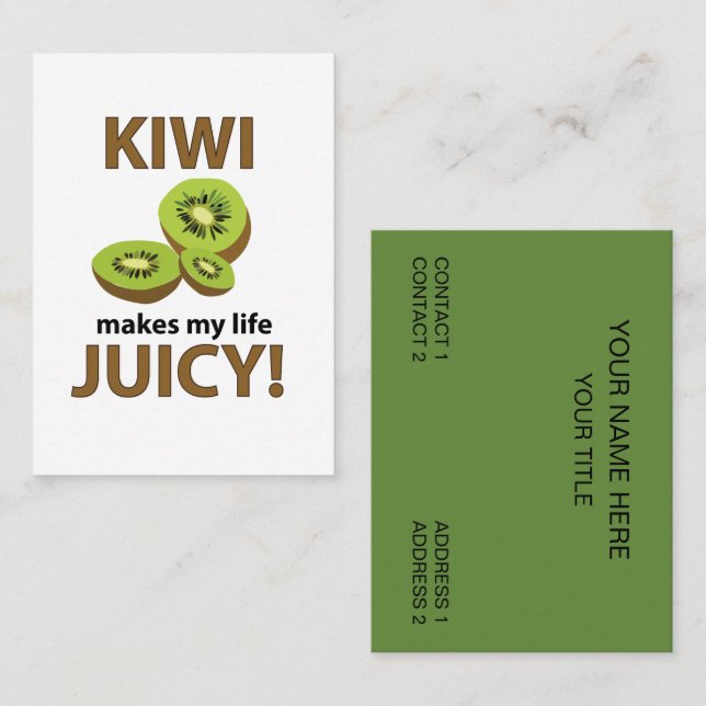 Kiwi Frukt  Visitkort (Fram/baksida)