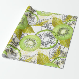 Kiwi, fruktigare, grönt och vit, färsk, saftig, presentpapper