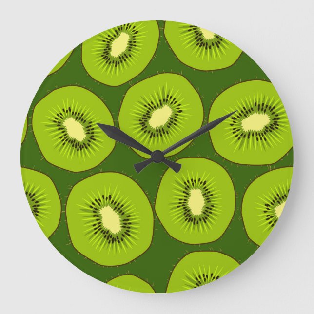 Kiwi-fruktskivor: mörk grönt. stor klocka (Framsida)