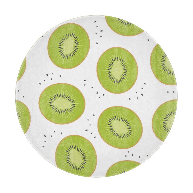 Kiwi-fruktskivor, sömlös illustration. (Framsidan)
