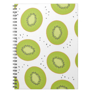 Kiwi-fruktskivor, sömlös illustration. anteckningsbok