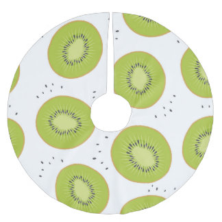 Kiwi-fruktskivor, sömlös illustration. julgransmatta borstad polyester