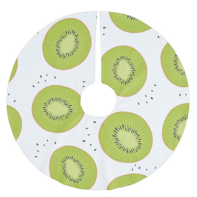 Kiwi-fruktskivor, sömlös illustration. julgransmatta borstad polyester (Framsidan)