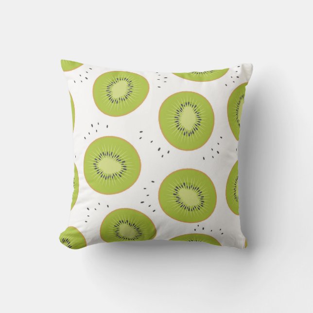 Kiwi-fruktskivor, sömlös illustration. kudde (Framsida)