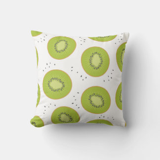 Kiwi-fruktskivor, sömlös illustration. kudde