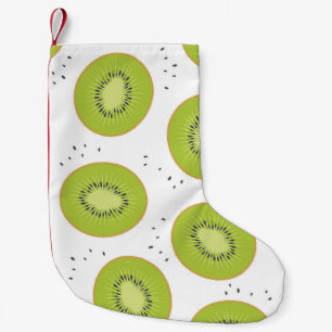 Kiwi-fruktskivor, sömlös illustration. liten julstrumpa