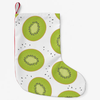 Kiwi-fruktskivor, sömlös illustration. liten julstrumpa