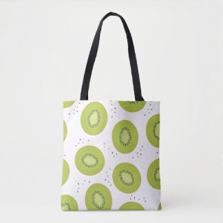 Kiwi-fruktskivor, sömlös illustration. tygkasse