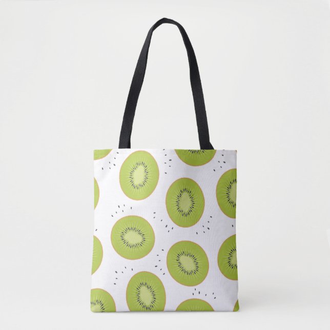 Kiwi-fruktskivor, sömlös illustration. tygkasse (Framsida)