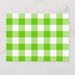 Kiwi Grön Gingham Vykort