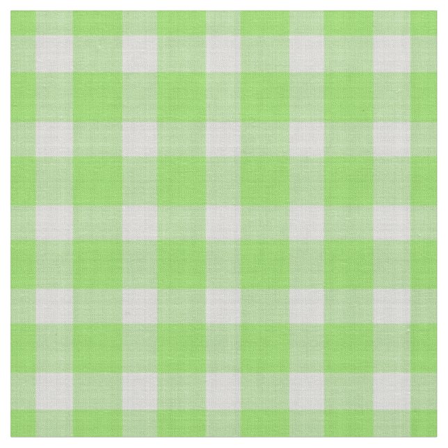 Kiwi Grön och vit rutig randig gingham Tyg (Närbild)