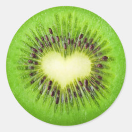 Kiwi hjärta runt klistermärke