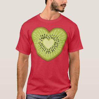 Kiwi Hjärtformade Vegan Kiwifrukt Kiwi Älskare T Shirt
