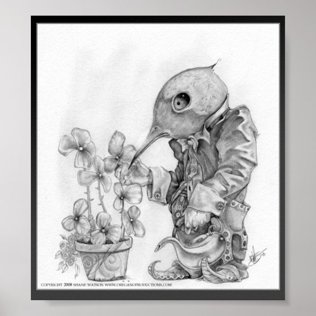 Kiwi Hummingbird Gardener Poster (Framsidan)