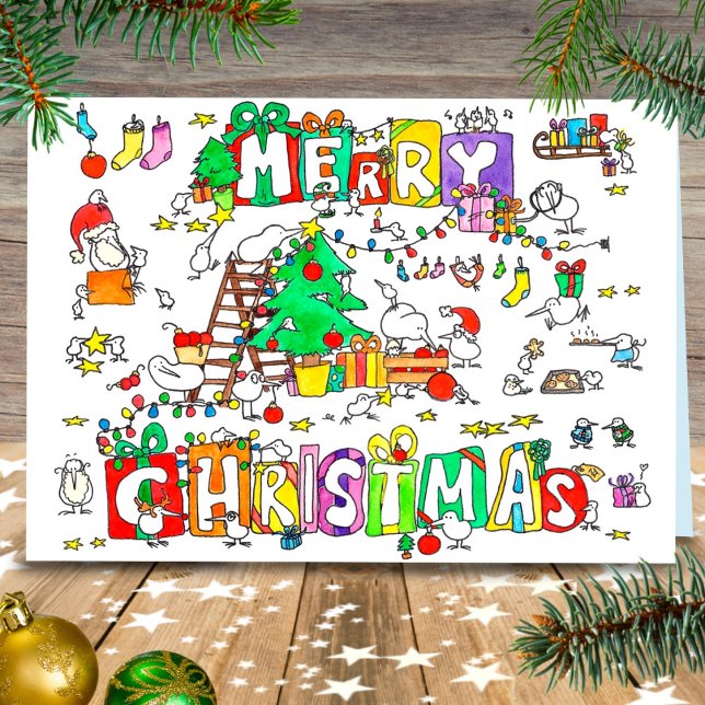 Kiwi Julhälsningskort av Nicole Janes Hälsningskort (Skapare uppladdad)