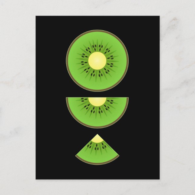 Kiwi Kawaii Söt Frukt Vykort (Framsida)