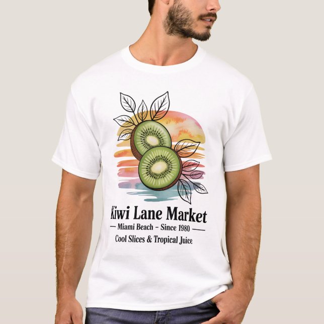 Kiwi Lane Market T Shirt (Framsida)