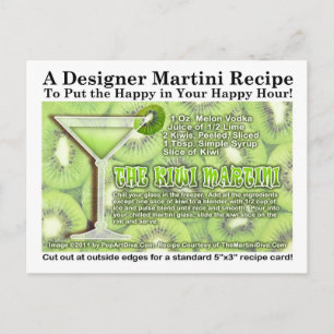 Kiwi Martini Recipe-vykort Vykort