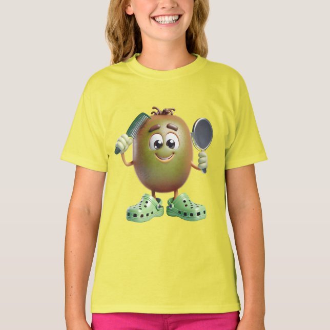 Kiwi med Comb och Spegel T Shirt (Framsida)
