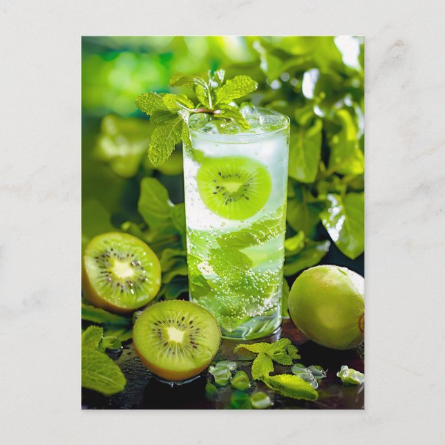 Kiwi Mint Fizz - renovering av Grönten Helg Vykort (Framsida)