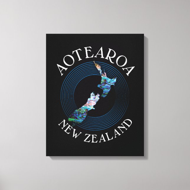 KIWI NEW ZEALAND KARTA PAUA CANVASTRYCK (Framsida)