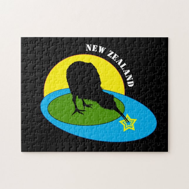 Kiwi - Nya Zeeland Bird & Aotearoa /children puzzl Pussel (Horisontell)