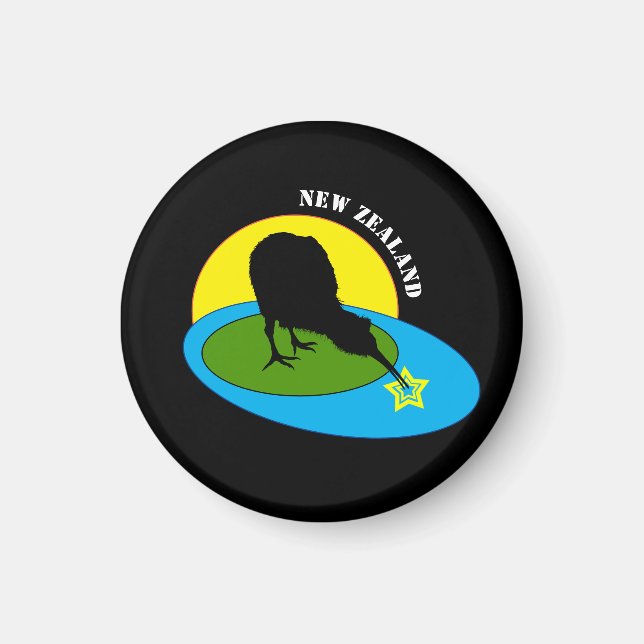 Kiwi - Nya Zeeland Bird & Bro Travel (magneter) Magnet (Framsidan)