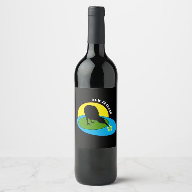 Kiwi - Nya Zeeland Bird & Bro Travel (Vin/Labels) Vinflaska Etikett (Framsida)