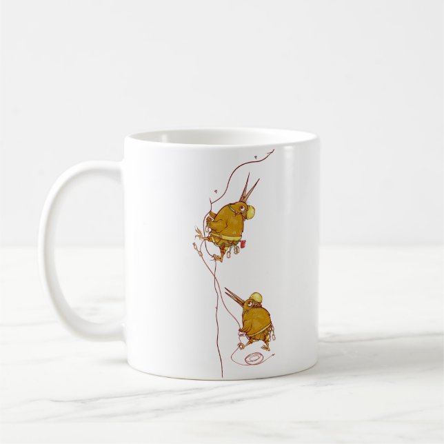 Kiwi NZ BIRDS STEN CLIMBING Kaffemugg (Vänster)