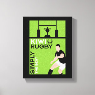Kiwi NZ Rugby Players Art Canvastryck