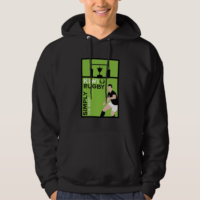 Kiwi NZ Rugby Spelare Konst Hoodie (Framsida)