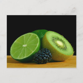 Kiwi och limefrukt vykort