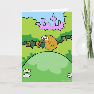 Kiwi på ett backehälsningkort kort
