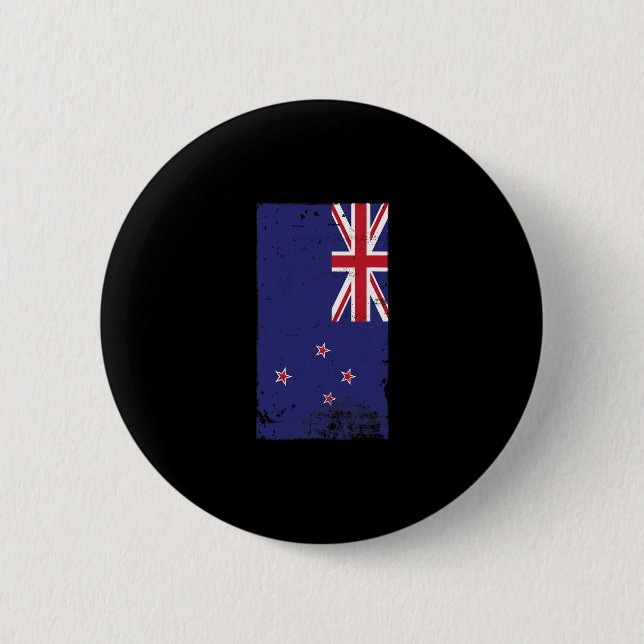 Kiwi Pride Resa Semester Nya Zeeland Flagga  Knapp (Framsida)