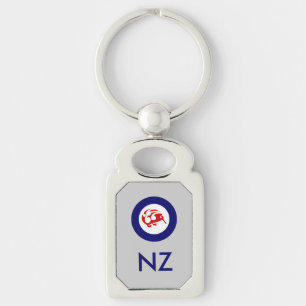 Kiwi Roundel Rektangulärt Silverfärgad Nyckelring