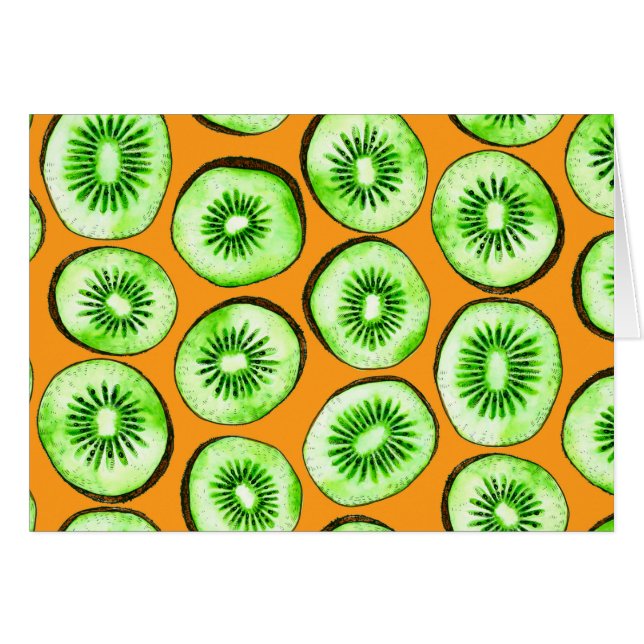 Kiwi-skivor Hälsningskort (Framsidan Horizontal)