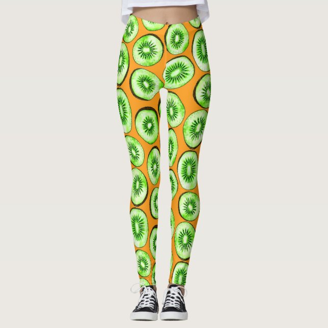 Kiwi-skivor Leggings (Framsida)